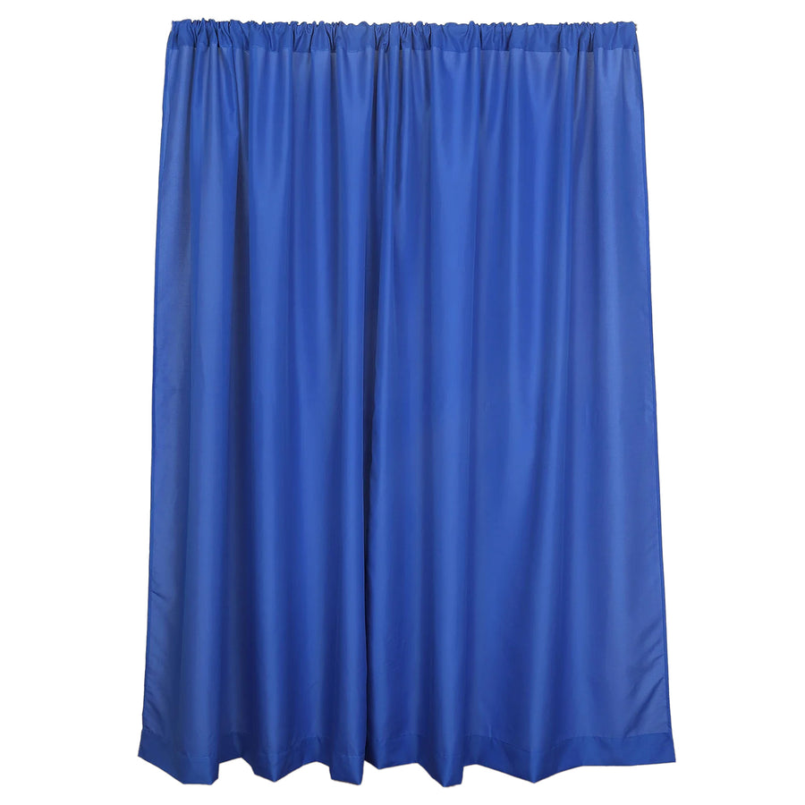 2 Pack Royal Blue Polyester Event Curtain Drapes, 10ftx8ft Backdrop Event Panels With Rod Pockets