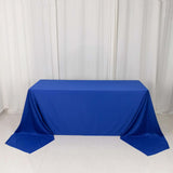 90x156inch Royal Blue Premium Scuba Wrinkle Free Rectangular Tablecloth, Seamless Scuba Polyester