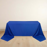 90x156inch Royal Blue Premium Scuba Wrinkle Free Rectangular Tablecloth, Seamless Scuba Polyester