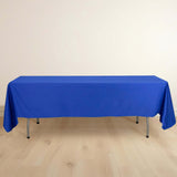 60"x102" Royal Blue Premium Scuba Wrinkle Free Rectangular Tablecloth, Seamless Scuba Polyester