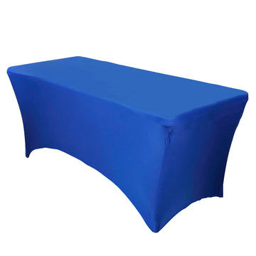 5ft Royal Blue Rectangular Stretch Spandex Tablecloth