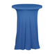 Royal Blue Round Heavy Duty Spandex Cocktail Table Cover With Natural Wavy Drapes