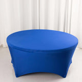 6ft Royal Blue Round Stretch Spandex Tablecloth Fitted Table Cover for 72 inch Tables