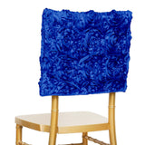 16 inches Royal Blue Satin Rosette Chiavari Chair Caps, Chair Back Covers