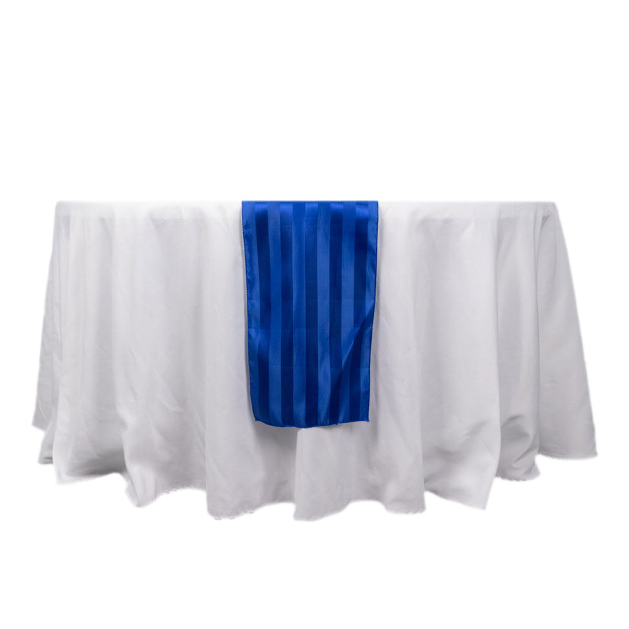 12x108inch Royal Blue Satin Stripe Table Runner, Elegant Tablecloth Runner