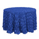 120inch Royal Blue Grandiose 3D Rosette Satin Round Tablecloth