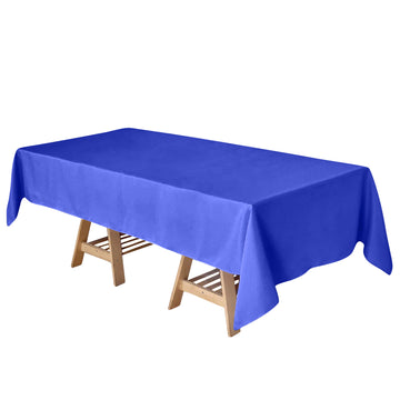 60"x102" Royal Blue Seamless Polyester Rectangular Tablecloth