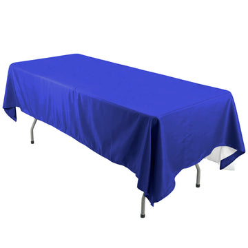 60"x126" Royal Blue Seamless Polyester Rectangular Tablecloth