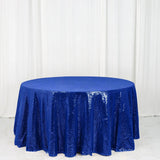 120" Royal Blue Premium Sequin Round Tablecloth