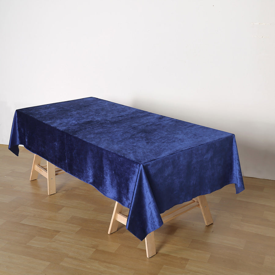 60x102inch Royal Blue Seamless Premium Velvet Rectangle Tablecloth, Reusable Linen