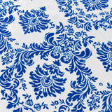 Create a Luxurious Atmosphere with the Royal Blue Velvet Flocking Design Taffeta Damask Tablecloth