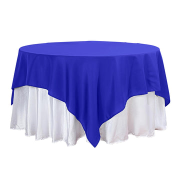 90"x90" Royal Blue Seamless Square Polyester Table Overlay