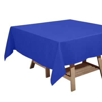 70"x70" Royal Blue Square Seamless Polyester Tablecloth