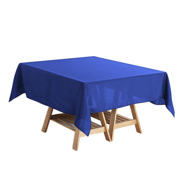 Royal Blue Polyester Square Tablecloth, 54"x54" Table Overlay