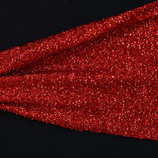 Make a Statement with Red Metallic Shimmer Tinsel Spandex Chair Sashes