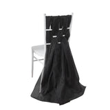 5 Pack | 22x78 inches Black DIY Premium Designer Chiffon Chair Sashes #whtbkgd