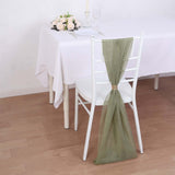 5 Pack Eucalyptus Sage Green DIY Premium Designer Chiffon Chair Sashes