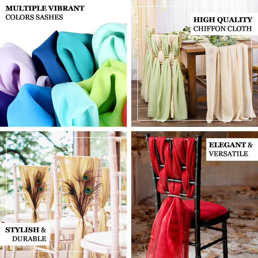 5 Pack | Taupe DIY Premium Designer Chiffon Chair Sashes