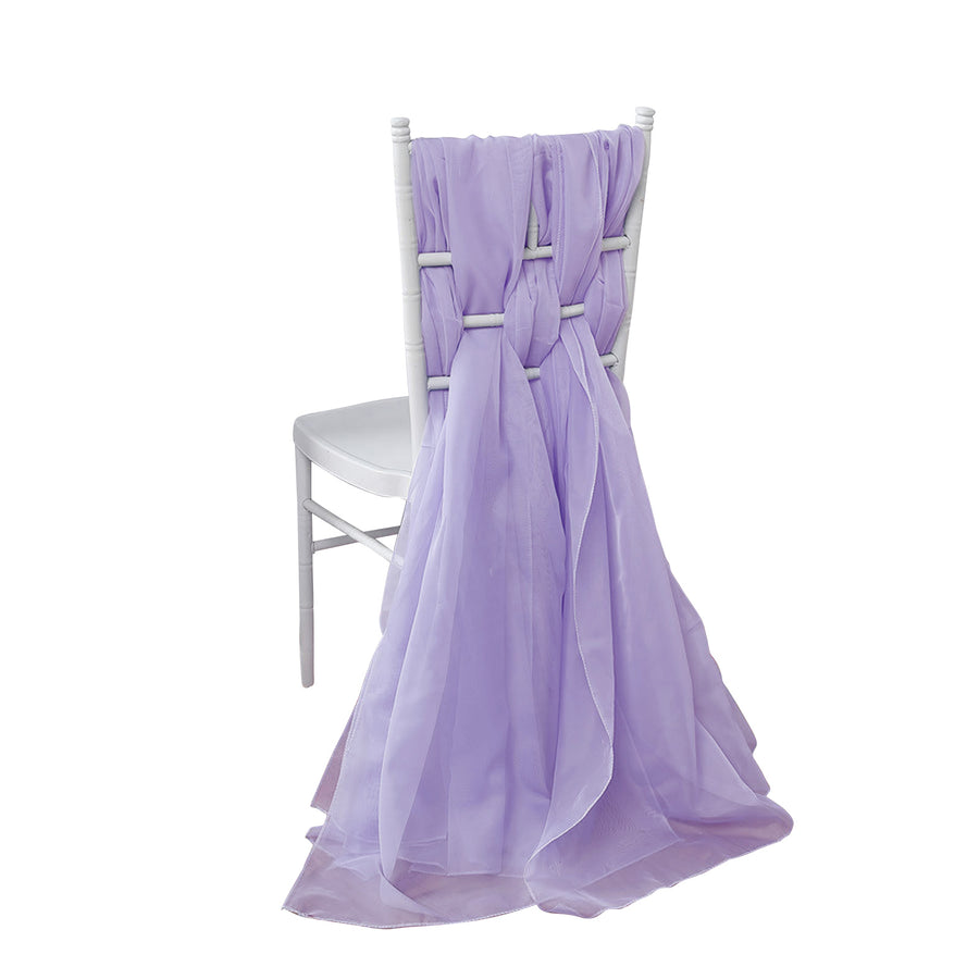 5 Pack | Lavender Lilac DIY Premium Designer Chiffon Chair Sashes | 22inch x 78inch#whtbkgd