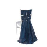 22inchx78inch Navy Blue DIY Premium Designer Chiffon Chair Sashes#whtbkgd