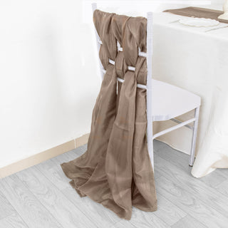 Create a Stunning Event with Taupe DIY Premium Designer Chiffon Chair Sashes