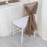 5 Pack | Taupe DIY Premium Designer Chiffon Chair Sashes