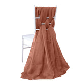 5 Pack Terracotta (Rust) DIY Premium Designer Chiffon Chair Sashes#whtbkgd