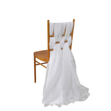 5 Pack | 22x78 inches White DIY Premium Designer Chiffon Chair Sashes#whtbkgd