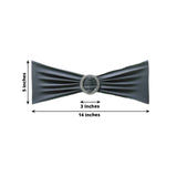 5 pack | 5x14inch Charcoal Gray Spandex Stretch Chair Sash with Silver Diamond Ring Slide Buckle