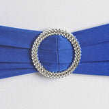 5 pack | 5"x14" Royal Blue Spandex Stretch Chair Sash with Silver Diamond Ring Slide Buckle#whtbkgd