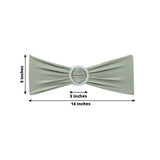 5 Pack | Sage Green Spandex Stretch Chair Sashes with Silver Diamond Ring Slide Buckle