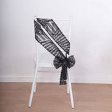 5 Pack Black Geometric Diamond Glitz Sequin Chair Sashes