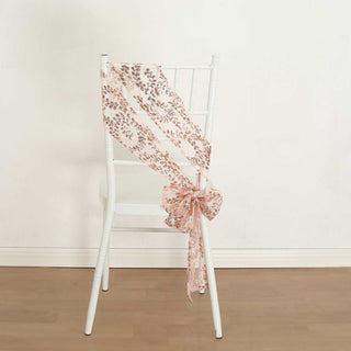 Enhance Your Event Space with Rose Gold Tulle Chair Sashes