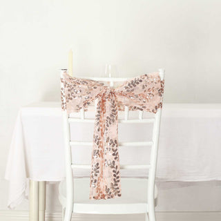Create Captivating Moments with Rose Gold Tulle Chair Sashes