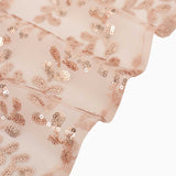 5 Pack Rose Gold Tulle Wedding Chair Sashes with Leaf Vine Embroidered Sequins#whtbkgd