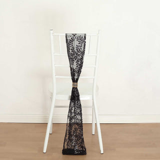 Elevate Your Event with Black Tulle Wedding Chair Sashes