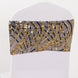 5 Pack Black Gold Wave Chair Sash Bands With Embroidered Sequins#whtbkgd