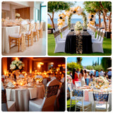 5 Pack Champagne Wave Chair Sash Bands With Embroidered Sequins