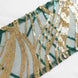 6inch x 88inch Hunter Emerald Green Gold Wave Embroidered Sequin Mesh Chair Sashes#whtbkgd