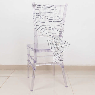 Create a Stunning Atmosphere with White Black Wave Sequin Mesh Chair Sashes