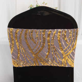 Create an Unforgettable Atmosphere with Gold Embroidered Sequins Chair Bands