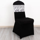 Elevate Your Event Decor with White Black Wave Chair Sash Bands