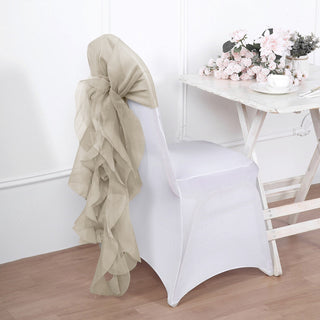 Create a Stylish Ambiance with Beige Chiffon Chair Sashes
