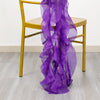 Chiffon Purple Curly Willow Chair Sashes 