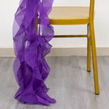 Chiffon Purple Curly Willow Chair Sashes #whtbkgd