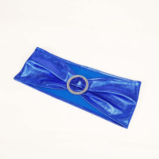 Enhance Your Event Decor with Metallic Royal Blue Spandex Chair Sashes