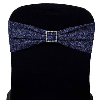 Durable and Easy-to-Care Navy Blue Metallic Chair Sashes