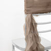 1 Set Taupe Chiffon Hoods With Ruffles Willow Chiffon Chair Sashes