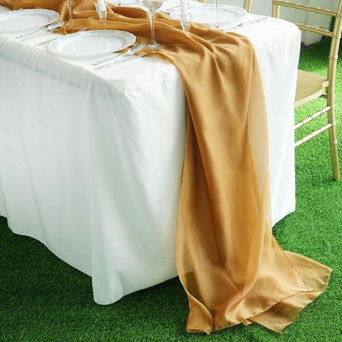 Gold Chiffon Table Runner