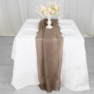 Taupe Chiffon Table Runner